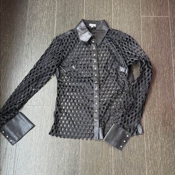 Tops - Black Sheer Button-Up Shirt